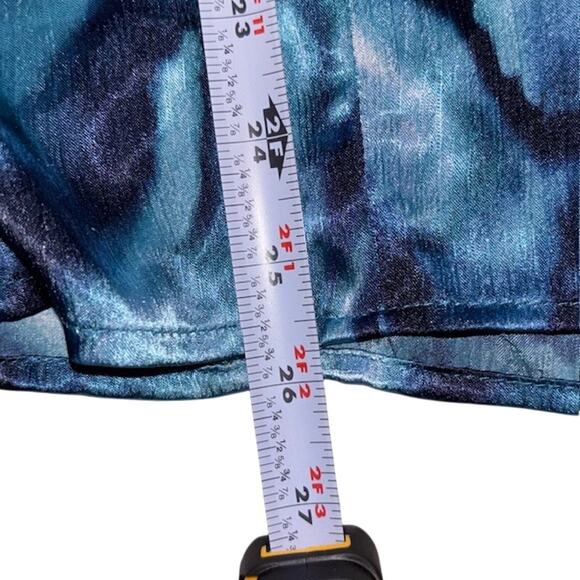 JONES NEW YORK Plus 2X Button Up Long Sleeve Agate Blue Romantic Ruffled Blouse - Picture 7 of 8